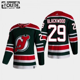 New Jersey Devils Mackenzie Blackwood 29 2020-21 Reverse Retro Authentic Shirt - Kinderen